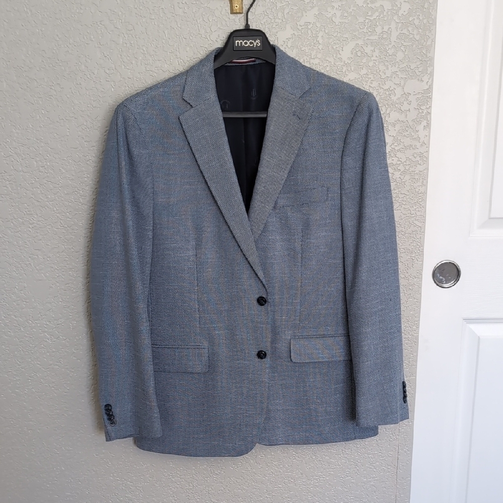 Tommy Hilfiger Light Gray Wool Blend Suit Jacket